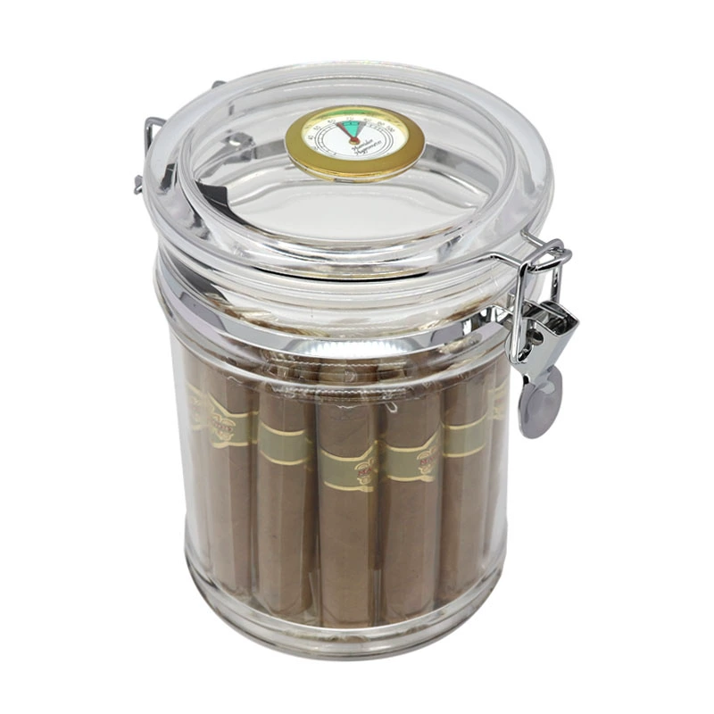 Transparent Acrylic Cigar Humidor Jar