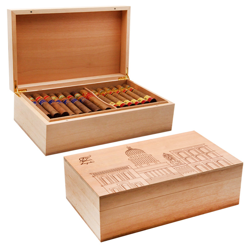 Cedar Wood Tabletop Cigar Box