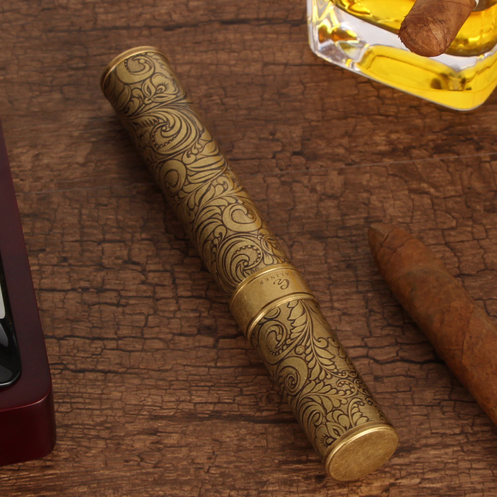 Solid Copper Engraved Cigar Tube Wholesale