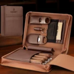 Leather Travel Cigar Case Set