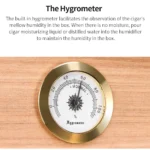 Wooden Cigar Display Box With Cigar Hygrometer And Humidifier
