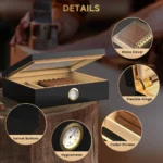 Handmade Wooden Cigar Humidor Desktop