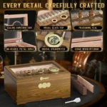 Glass Top Desktop Cigars Case with Digital Hygrometer