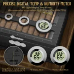 Small Cedar Cigar Case With Digital Hygrometer Humidifier - Image 5