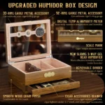 Glass Top Desktop Cigars Case with Digital Hygrometer